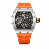 Чоловічий годинник Pagani Design PD-1738 Silver-Orange з сапфіровим склом та механізмом SEIKO VH65