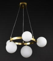 Люстра подвесная на 5 лампочек 27995 Латунь 40-150х52х52 см.