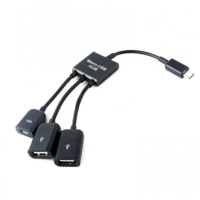 MicroUSB OTG 3-портовый хаб, адаптер для зарядки