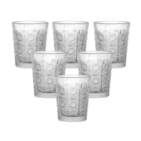 Набор стопок 6 шт по 50 мл стеклянные с узором прозрачные HP-19-132