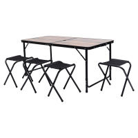 Раскладной стол + 4 стула кемпинговый набор для пикника, рыбалки, отдыха, туризма Коричневый JY-12060BR