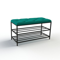 Банкетка для обуви Женева-1 80см велюр изумрудный 8-0-9005