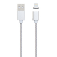 Кабель Clip-On магнитный с индикатором USB to Lightning 1m silver