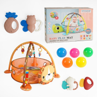 Ігровий килимок 3в1 Левеня манеж сухий басейн з бортиком та кульками