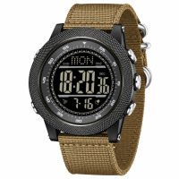 Чоловічий спортивний годинник Sanda 6391 Nylon Brown з електронним циферблатом та захистом 5 ATM