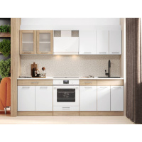 Кухня модульная Эверест Эко набор №3 дуб сонома/нимфея альба (белый) 2.4 м столешница Скай (DTM-071058)