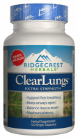 Комплекс для Поддержки Легких, Экстра Сила, Clear Lungs, RidgeCrest Herbals, 120 гелевых капсул