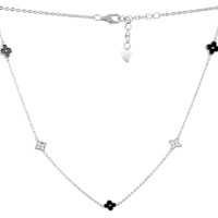 Серебряное колье CatalogSilver с емаллю, вес изделия 6,1 гр (2082583) 610 размер