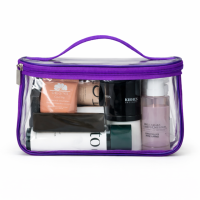 Прозрачная косметичка-чемоданчик ORGANIZE 22x13x10 см M (фиолетовый)