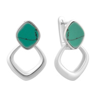 Серебряные серьги CatalogSilver с бирюзой (2160205)