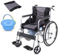 Инвалидная коляска складная, съемная и моющаяся двойная подушка для сидения, съемный горшок, нескользящие поручни, 89*68*100см, 18kg