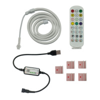 LED лента неоновая USB RGB 5V, IP 65, 1м, с Bluetooth и пультом, датчиком звука