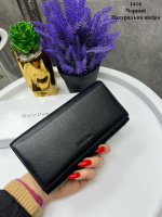 Натуральна шкіра. Чорний - на магнітах - стильний та великий гаманець преміум якості у фірмовій коробці - 18,5х9,5 см (1416)