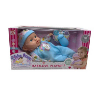 Пупс м`якотілий, музичний , 10 звукових ефектів, пляшечка, у коробці