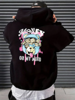 Чоловіче чорне трендове оверсайз худі з модним дизайном