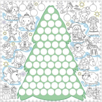 Обои-раскраски Елка с наклейками 60*60 C-60006