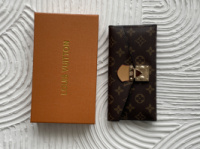 Гаманець Louis Vuitton подвійний коричневий+ бежевий з бляшкою