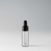 Флакон скляний 5 мл, прозорий з чорною піпеткою