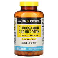 Глюкозамін, хондроїтин та вітамін D3, Glucosamine Chondroitin Plus Vitamin D3, Mason Natural, 160 капсул