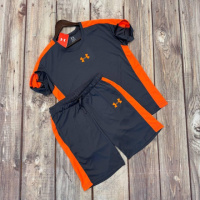 Комплект Under Armour футболка та шорти помаранчово-сірий