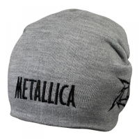 Шапка бини с вышивкой METALLICA Logo серая