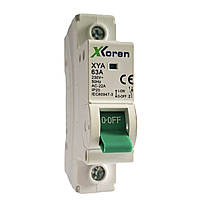 TENCE Перемикач роз'єднувач (1-0)  63А, 1 полюс, з мідними контактами