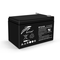 Аккумуляторная батарея AGM RITAR RT12120B, Black Case, 12V 12.0Ah  (151х98х 95 (101) ), 3.3 kg Q4