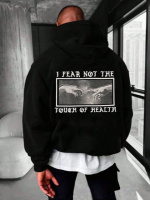 Худі чорне з ДТФ (оверсайз) | 66-468