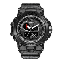 Мужские спортивные наручные часы SMAEL армейские электронные Черный с черным