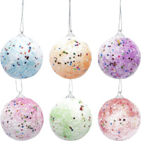 Набор елочных шаров средние снежок 6 шт