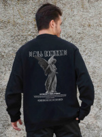 Утеплений оверсайз світшот на флісі з принтом Without Dominion Black