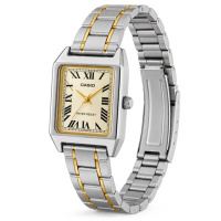 Жіночий годинник Casio LTP-V007SG-9B з золотистим циферблатом та сріблясто-золотим браслетом