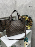 Коричнева клітинка - велика, стильна та вмістка сумка, легко вміщує формат А4 (0120-3)