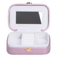 Шкатулка для украшений из эко кожи 15×10×5 см с зеркалом органайзер для ювелирных изделий HP-5-33P