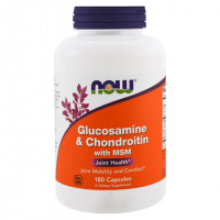 Глюкозамин и Хондроитин с МСМ, Glucosamine & Chondroitin & MSM, Now Foods, 180 капсул