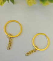 Основа для брелка. Размер 30мм. Цвет лимонное золото. цена указана за 1 шт