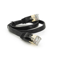 Патч-корд литой плоский WEEPDA, UTP, RJ45, Cat.7, 0.5m, Cu, черный