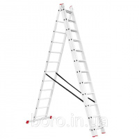 Лестница алюминиевая 3-х секционная универсальная раскладная 3*12ступ. 7.89м Intertool LT-0312
