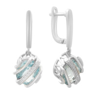 Серебряные серьги CatalogSilver с натуральным топазом 11.96ct (2179719)
