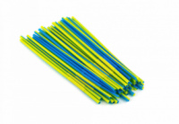 Трубочка для коктейля круглая, желто-синяя с гофрой 6 × 260 мм