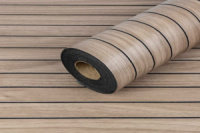 Покриття вінілове самоклеюче 3D Рейки в рулоні Тік Горіховий 600х2900х3мм SW-00002906