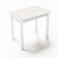 Стол кухонный раскладной Ажур мрамор ромео белый 90*60см