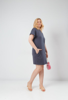 Літня сукня з кишенями «Nirvana» оптом | Батал Графіт, 50-52