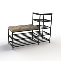 Банкетка для обуви Барселона-1 100см велюр бежевый/белая аляска 3-3-9005