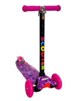 Самокат трехколесный «Scooter» розовый космос