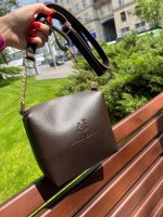 АКЦІЯ. Коричневий - молодіжний, стильний та елегантний клатч на блискавці, ремінь з ланцюжком (0219)