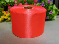 Атласная лента/ 5 см/ 23 метра/ ядовито оранжевый