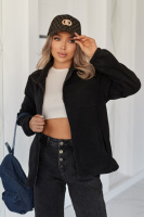 Флісова жіноча кофта на блискавці Jacket« | Норма та батал Чорний, 54-56