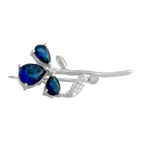 Серебряная брошка CatalogSilver с сапфиром nano 1.235ct (2140870)