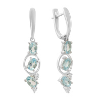 Серебряные серьги CatalogSilver с натуральным топазом 3.367ct (2194538)